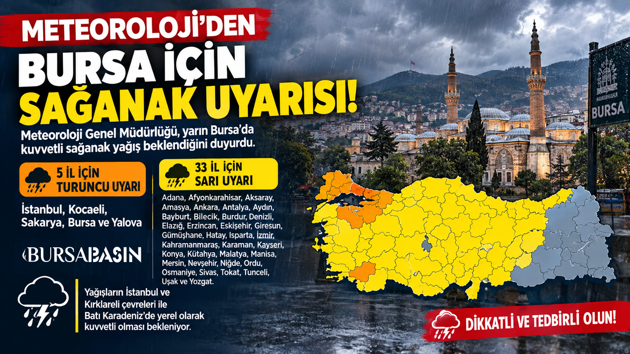 Bursa İçin Turuncu Alarm: Kuvvetli Sağanak Geliyor!