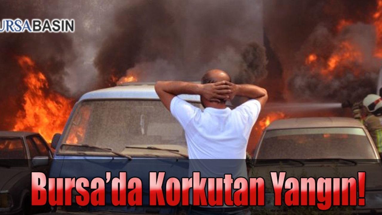 Bursa'da Meydana Gelen Yangında Onlarca Araç Küle Döndü