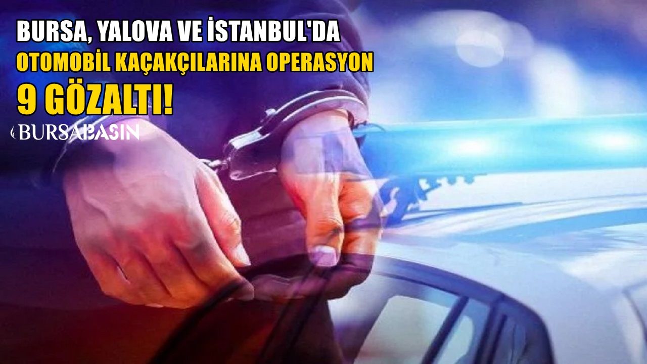 Bursa, Yalova ve İstanbul'da Otomobil Kaçakçılığı Operasyonu! 9 Gözaltı