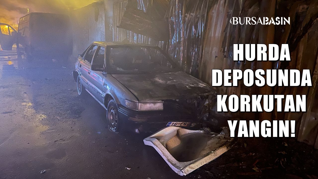 Bursa Osmangazi'de hurda deposunda yangın