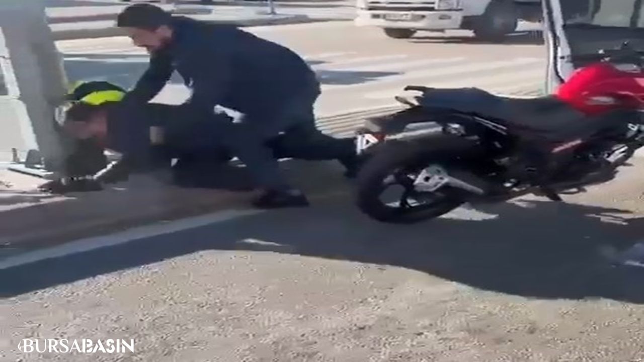 Bursa'da motosiklet sürücüsünü kaskıyla darp eden şahıs yakalandı