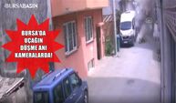 Bursa'da eğitim uçağının düşme anı güvenlik kamerasına yansıdı