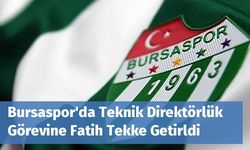 Bursaspor'da Teknik Direktörlük Görevine Fatih Tekke Getirldi