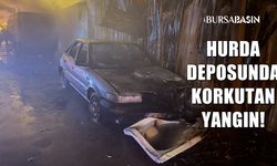 Bursa Osmangazi'de hurda deposunda yangın