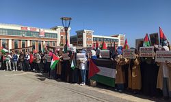 Bilecik Şeyh Edebali Üniversitesi öğrencileri İsrail'in Gazze'ye saldırılarını protesto etti