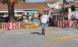 Çanakkale'de balya taşıma ve halat çekme yarışması düzenlendi