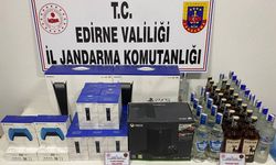 Edirne'de bir otobüste kaçak içki ve oyun konsolu ele geçirildi