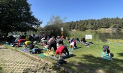 Gölcük Tabiat Parkı'nda yoga etkinliği