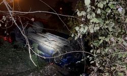Kocaeli'de şarampole devrilen otomobildeki 2 kişi yaralandı.