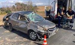 Lüleburgaz'da takla atan otomobildeki 3 kişi yaralandı