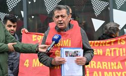 Haksız yere işten çıkarıldığını öne süren işçiden CHP İstanbul İl Başkanlığı önünde eylem