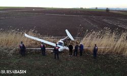 Yenişehir'de Eğitim Uçağının Tarla İnişi: Enkaz Dron ile İncelendi