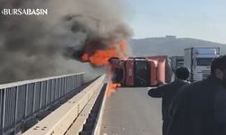 Bursa-İstanbul Otoyolu'nda Tır Kaza Yaptı, Yanarak Alev Alev!