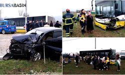 İnegöl'de Otobüs ve Otomobil Kazasında 8 Yaralı