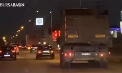 Bursa'da Tır Sürücüsünün Tehlikeli Manevraları Kamerada