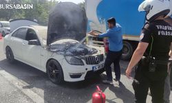 Bursa Orhangazi'de Mercedes Otomobil Motor Yangını