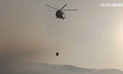 Büyükorhan'daki Orman Yangını Dronla Görüntülendi