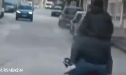 İnegöl'de Motosiklet Üzerinde Tehlikeli Yolculuk