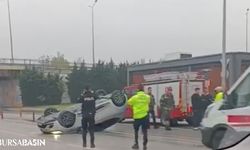 Bursa’da Makas Atan Sürücü Kaza Yaptı, Takla Atıp Kaçtı