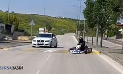 Nilüfer’de Go-Kart ile Drift Yapan Genç Sosyal Medyada Paylaştı