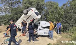 İnegöl’de Korkunç Kaza: Minibüs Ters Döndü