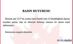 Gemlik’te 4.2’lik Deprem! Valilikten İlk Açıklama Geldi