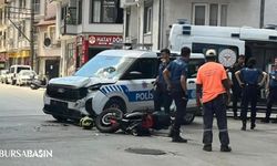 Gemlik’te Motosikletli Polis Aracına Çarptı