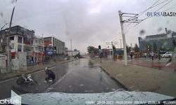 Bursa’da motosikletli drift yaparken yere kapaklandı