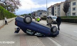 İnegöl’de Otomobil Takla Attı: 1 Yaralı
