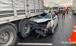 Tırın altına giren araçtan “Anne ölmedik” sözleri