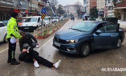 İnegöl’de Otomobille Çarpışan Motosikletli Yaralandı