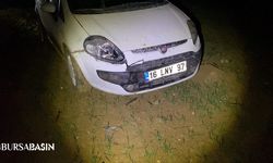 İnegöl’de Polis Kovalamacasında Araç Çamura Saplandı