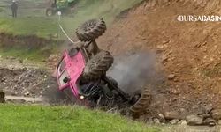 Bursa’daki off-road Yarışında Araç Takla Attı