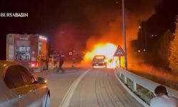 Bursa-İzmir Otoyolunda Otomobil Alev Alev Yandı