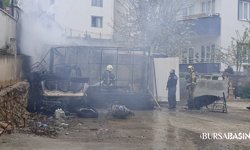 İnegöl'de Depoda Çıkan Yangında Tüp Patladı