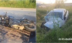 Otomobil Direği Devirdi, Motosiklet Çarptı