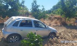 İnegöl'de Otomobil Bahçeye Uçtu: 4 Yaralı