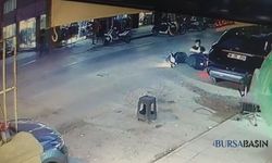 Bursa Gemlik’te Motosiklet Çukura Düştü