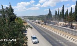 Bursa’da Anız Yangını İzmir Yolunu Trafiğe Kapattı