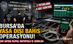 Bursa’da Yasa Dışı Bahis Operasyonu: 3 Tutuklama