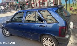 İnegöl'de otomobille çarpışan motosiklet devrildi