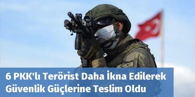 6 PKK'lı Terörist Daha İkna Edilerek Güvenlik Güçlerine Teslim Oldu