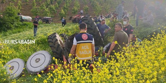 Bursa İnegöl'de devrilen traktörün altında kalan kişi öldü