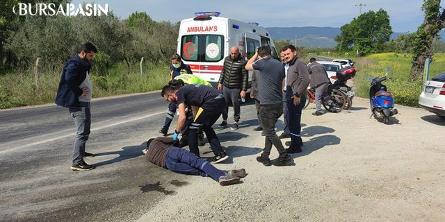 Orhangazi'de otomobile çarpan motosiklet sürücüsü yaralandı