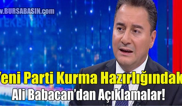 Yeni Parti Kurma Sürecine Giren Ali Babacan Soruları Yanıtladı