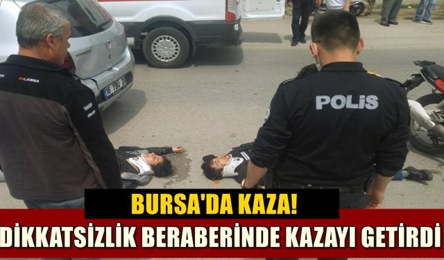 Mustafakemalpaşa'da bir anlık dikkatsizlik sonucu kaza! 2 yaralı