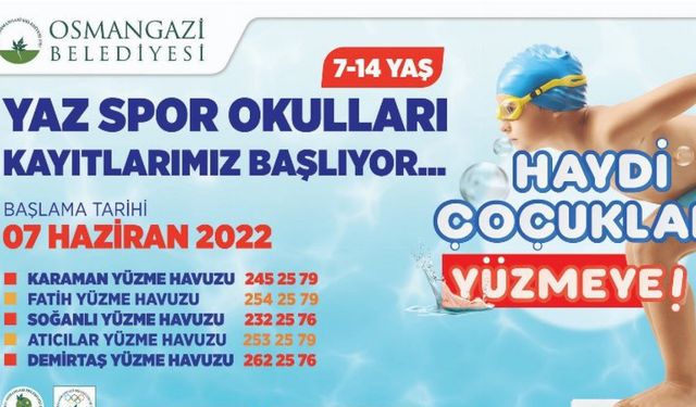 Bursa Osmangazi’de havuzlar çocuklar ile renklenecek