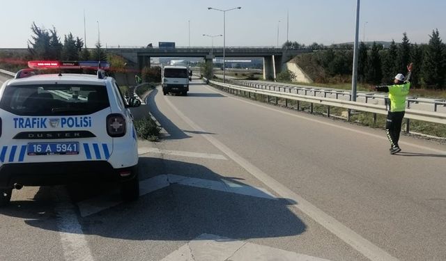 Bursa'da dron destekli trafik uygulaması