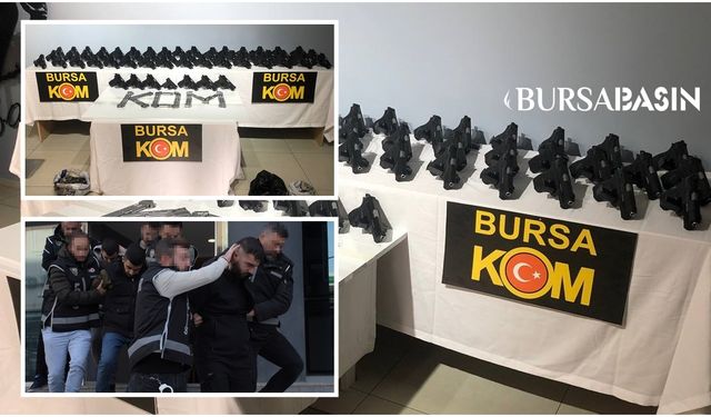 Bursa Yıldırım'da kurusıkıdan bozma 55 tabanca ele geçirildi