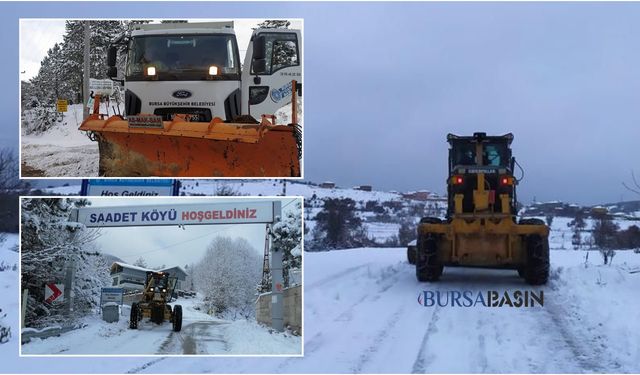 Bursa Büyükşehirden Karlı yollarda yoğun çalışma